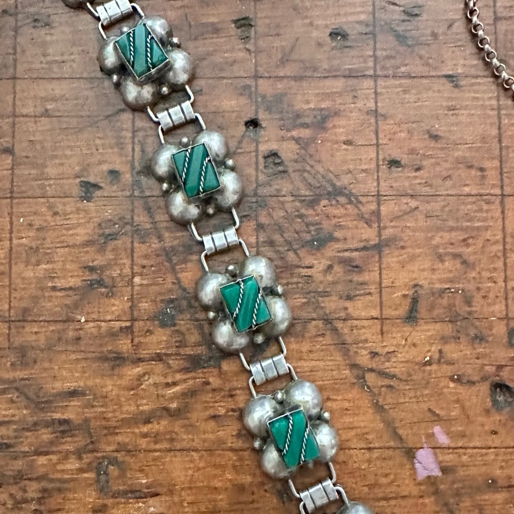 Vintage Silver and agate  Bracelet